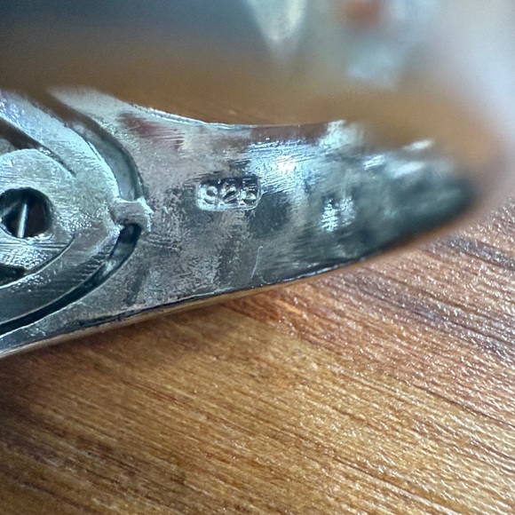 925 Sterling Silver Vintage Cubic Zirconia Dotted Square Ring Size 7 - Picture 6 of 10